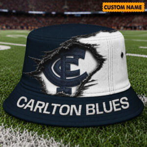 Auspiritmerch Carlton Blues Bucket Hat Custom Name Vintage Daily Casual Fashion