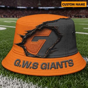 Auspiritmerch GWS Giants Bucket Hat Custom Name Vintage Daily Casual Fashion
