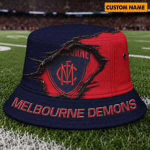 Auspiritmerch Melbourne Demons Bucket Hat Custom Name Vintage Daily Casual Fashion