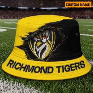 Auspiritmerch Richmond Tigers Bucket Hat Custom Name Vintage Daily Casual Fashion