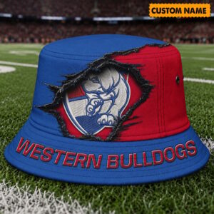 Auspiritmerch Western Bulldogs Bucket Hat Custom Name Vintage Daily Casual Fashion
