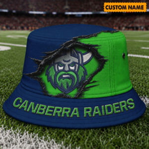 Auspiritmerch Canberra Raiders Bucket Hat Custom Name Vintage Daily Casual Fashion