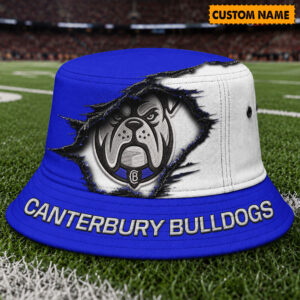 Auspiritmerch Canterbury-Bankstown Bulldogs Bucket Hat Custom Name Vintage Daily Casual Fashion