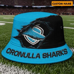 Auspiritmerch Cronulla-Sutherland Sharks Bucket Hat Custom Name Vintage Daily Casual Fashion