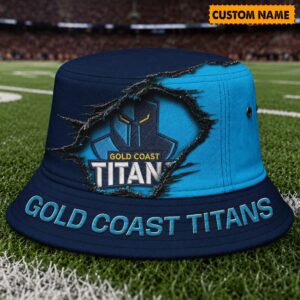 Auspiritmerch Gold Coast Titans Bucket Hat Custom Name Vintage Daily Casual Fashion