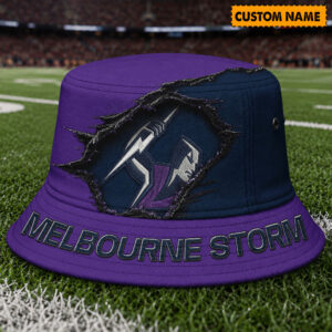 Auspiritmerch Melbourne Storm Bucket Hat Custom Name Vintage Daily Casual Fashion