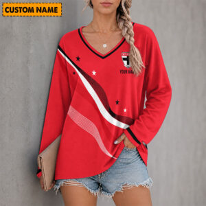 Auspiritmerch St Kilda Saints Women's V-neck Long Shirt Custom Name Gift For Fan