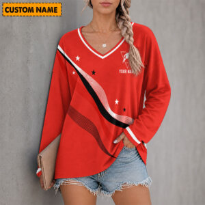 Auspiritmerch Sydney Swans Women's V-neck Long Shirt Custom Name Gift For Fan