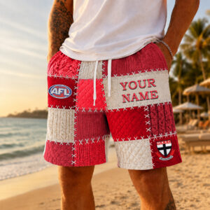 Auspiritmerch St Kilda Saints Short Pants Custom Name Gifts For Fan