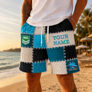 Auspiritmerch Cronulla-Sutherland Sharks Short Pants Custom Name Gifts For Fan