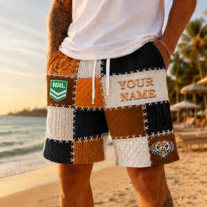 Auspiritmerch Wests Tigers Short Pants Custom Name Gifts For Fan