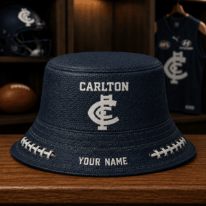 Auspiritmerch Carlton Blues Bucket Hat Custom Name Vintage Daily Casual Fashion