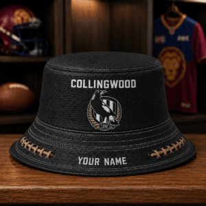 Auspiritmerch Collingwood Magpies Bucket Hat Custom Name Vintage Daily Casual Fashion