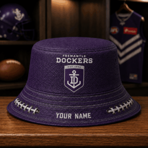 Auspiritmerch Fremantle Dockers Bucket Hat Custom Name Vintage Daily Casual Fashion