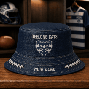 Auspiritmerch Geelong Cats Bucket Hat Custom Name Vintage Daily Casual Fashion