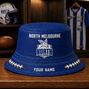 Auspiritmerch North Melbourne Bucket Hat Custom Name Vintage Daily Casual Fashion