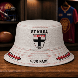 Auspiritmerch St Kilda Saints Bucket Hat Custom Name Vintage Daily Casual Fashion