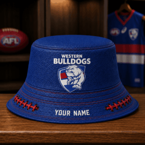 Auspiritmerch Western Bulldogs Bucket Hat Custom Name Vintage Daily Casual Fashion