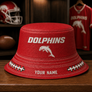 Auspiritmerch Redcliffe Dolphins Bucket Hat Custom Name Vintage Daily Casual Fashion