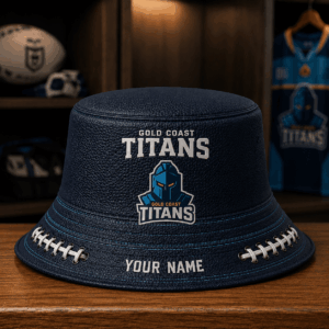 Auspiritmerch Gold Coast Titans Bucket Hat Custom Name Vintage Daily Casual Fashion