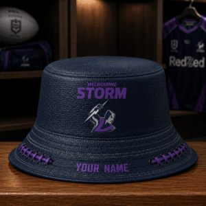 Auspiritmerch Melbourne Storm Bucket Hat Custom Name Vintage Daily Casual Fashion
