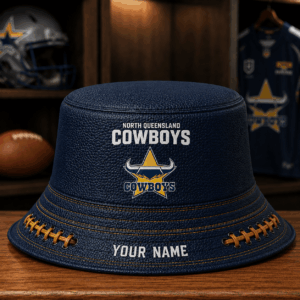 Auspiritmerch North Queensland Cowboys Bucket Hat Custom Name Vintage Daily Casual Fashion