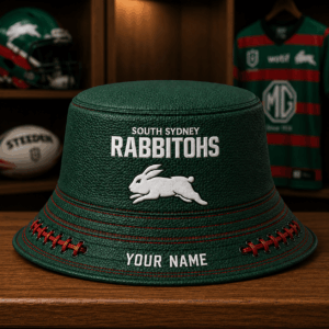 Auspiritmerch South Sydney Rabbitohs Bucket Hat Custom Name Vintage Daily Casual Fashion