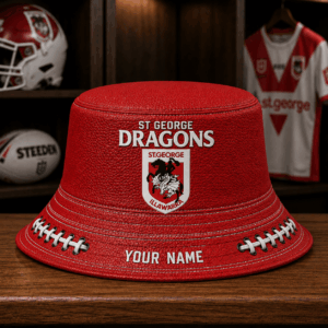 Auspiritmerch St. George Illawarra Dragons Bucket Hat Custom Name Vintage Daily Casual Fashion