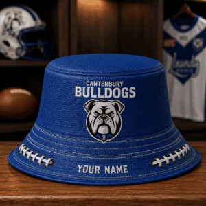 Auspiritmerch Canterbury-Bankstown Bulldogs Bucket Hat Custom Name Vintage Daily Casual Fashion