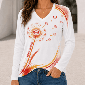 Auspiritmerch Gold Coast Suns Women's V-neck Long Shirt Custom Name Gift For Fan