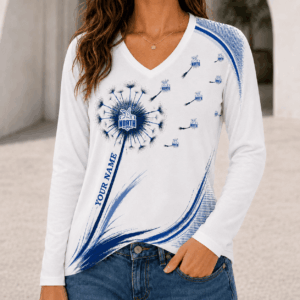 Auspiritmerch North Melbourne Women's V-neck Long Shirt Custom Name Gift For Fan