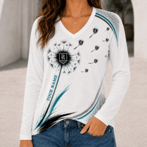 Auspiritmerch Port Adelaide Women's V-neck Long Shirt Custom Name Gift For Fan