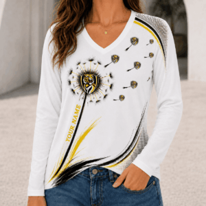 Auspiritmerch Richmond Tigers Women's V-neck Long Shirt Custom Name Gift For Fan