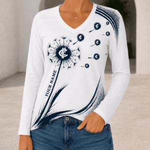 Auspiritmerch Carlton Blues Women's V-neck Long Shirt Custom Name Gift For Fan