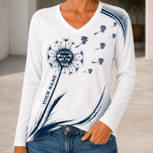 Auspiritmerch Geelong Cats Women's V-neck Long Shirt Custom Name Gift For Fan