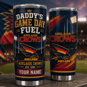Auspiritmerch Adelaide Crows x Happy Father's Day Custom Stanley Quencher 20oz Stainless Steel Tumbler