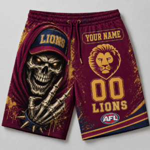 Auspiritmerch Brisbane Lions Short Pants Custom Name Gifts For Fan