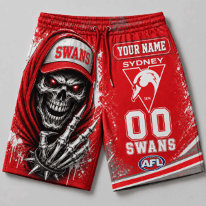 Auspiritmerch Sydney Swans Short Pants Custom Name Gifts For Fan