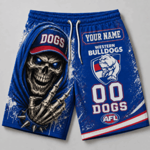 Auspiritmerch Western Bulldogs Short Pants Custom Name Gifts For Fan