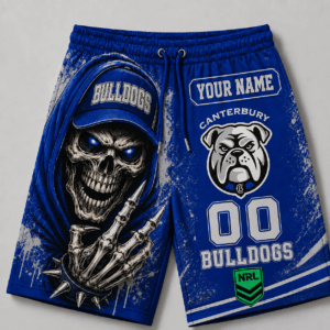 Auspiritmerch Canterbury-Bankstown Bulldogs Short Pants Custom Name Gifts For Fan