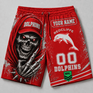 Auspiritmerch Redcliffe Dolphins Short Pants Custom Name Gifts For Fan