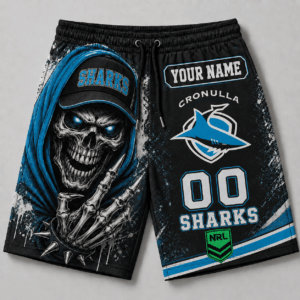 Auspiritmerch Cronulla-Sutherland Sharks Short Pants Custom Name Gifts For Fan