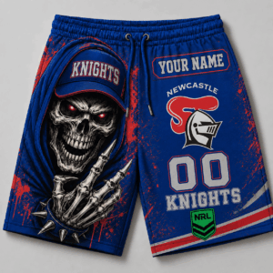 Auspiritmerch Newcastle Knights Short Pants Custom Name Gifts For Fan