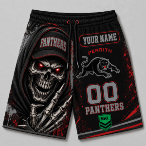 Auspiritmerch Penrith Panthers Short Pants Custom Name Gifts For Fan