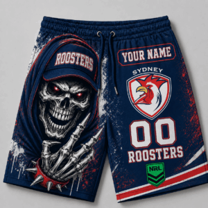 Auspiritmerch Sydney Roosters Short Pants Custom Name Gifts For Fan