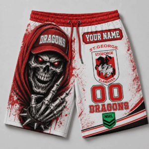Auspiritmerch St. George Illawarra Dragons Short Pants Custom Name Gifts For Fan