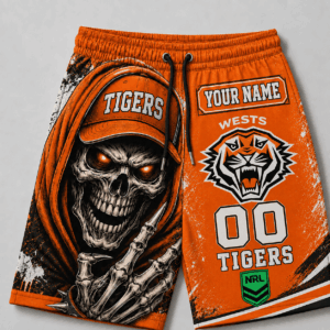 Auspiritmerch Wests Tigers Short Pants Custom Name Gifts For Fan