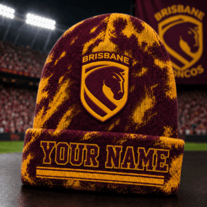 Auspiritmerch Brisbane Broncos Beanie Hat Custom Name Gift For Fans