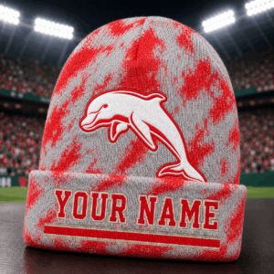 Auspiritmerch Redcliffe Dolphins Beanie Hat Custom Name Gift For Fans