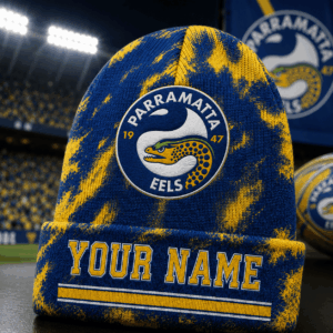 Auspiritmerch Parramatta Eels Beanie Hat Custom Name Gift For Fans